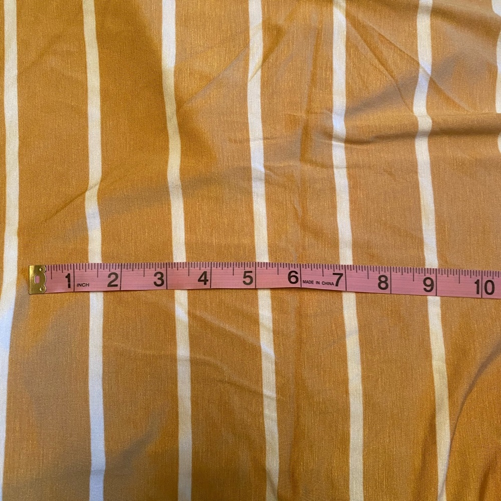 Stretch jersey fabric, yellow striped stretch cotton fabric, fabric by the yard